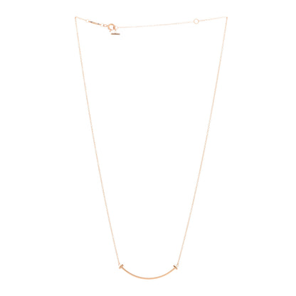 Tiffany 18K Rose Gold Small T Smile Pendant Necklace 2 of 3