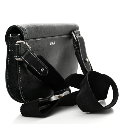 Christian Dior X KAWS Grained Calfskin Saddle Pouch Black 3 of 12
