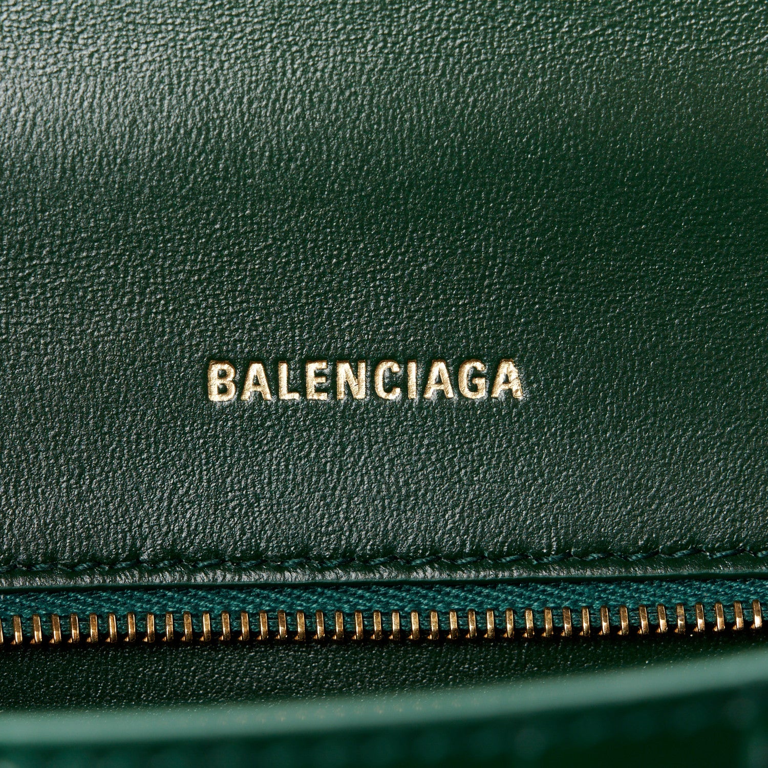 Balenciaga Shiny Calfskin Crocodile Embossed Small Hourglass Top Handle Bag Forest Green 6 of 11