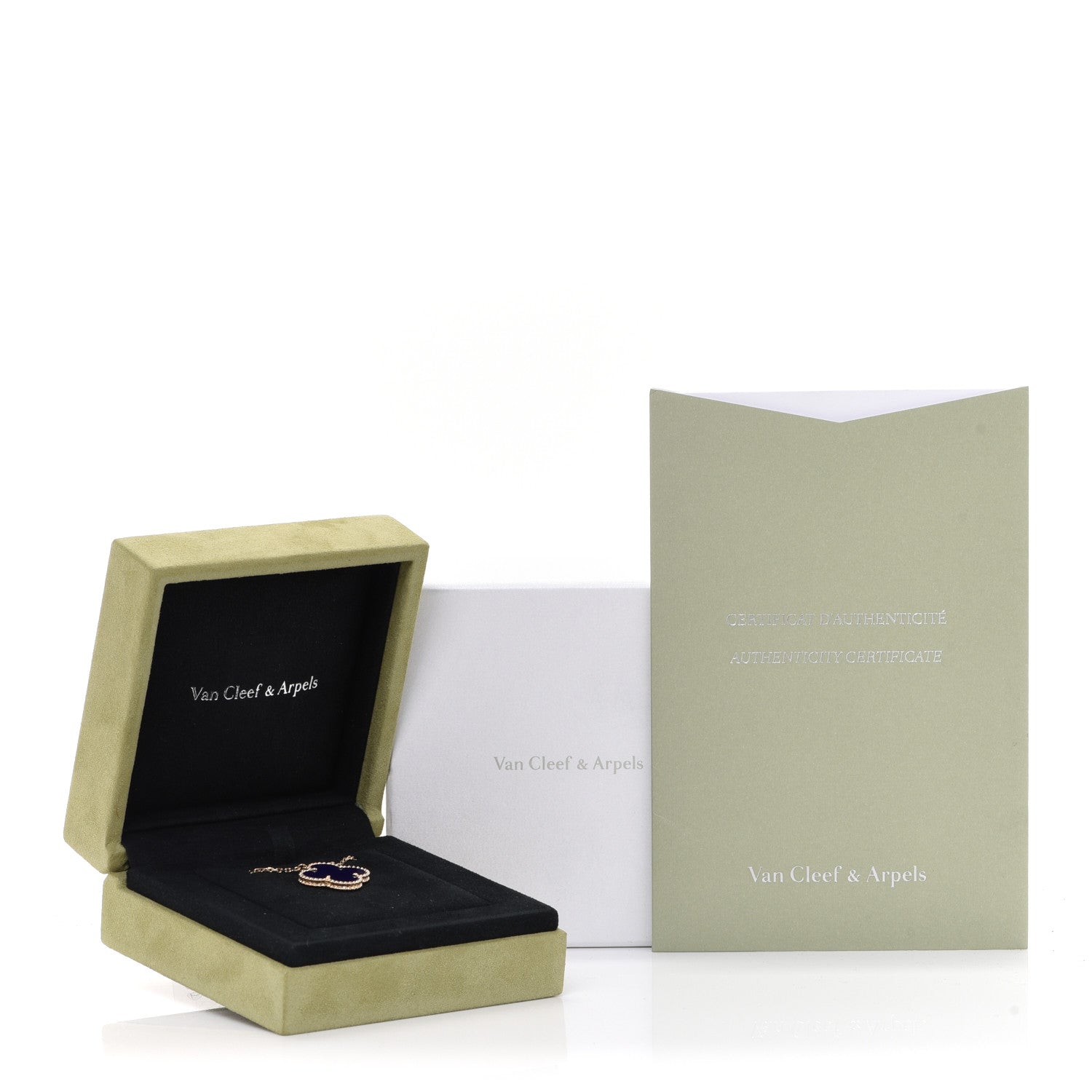 Van Cleef & Arpels 18K Yellow Gold Blue Sevres Porcelain Magic Alhambra Vendome Necklace 6 of 6