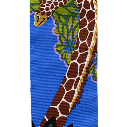 Hermes Silk The Three Graces Twilly Bleu Vert Marron 5 of 5