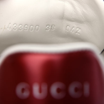 Gucci GG Supreme Monogram Strawberry Web Womens Ace Sneakers 38 Beige Multicolor Red Green 10 of 11