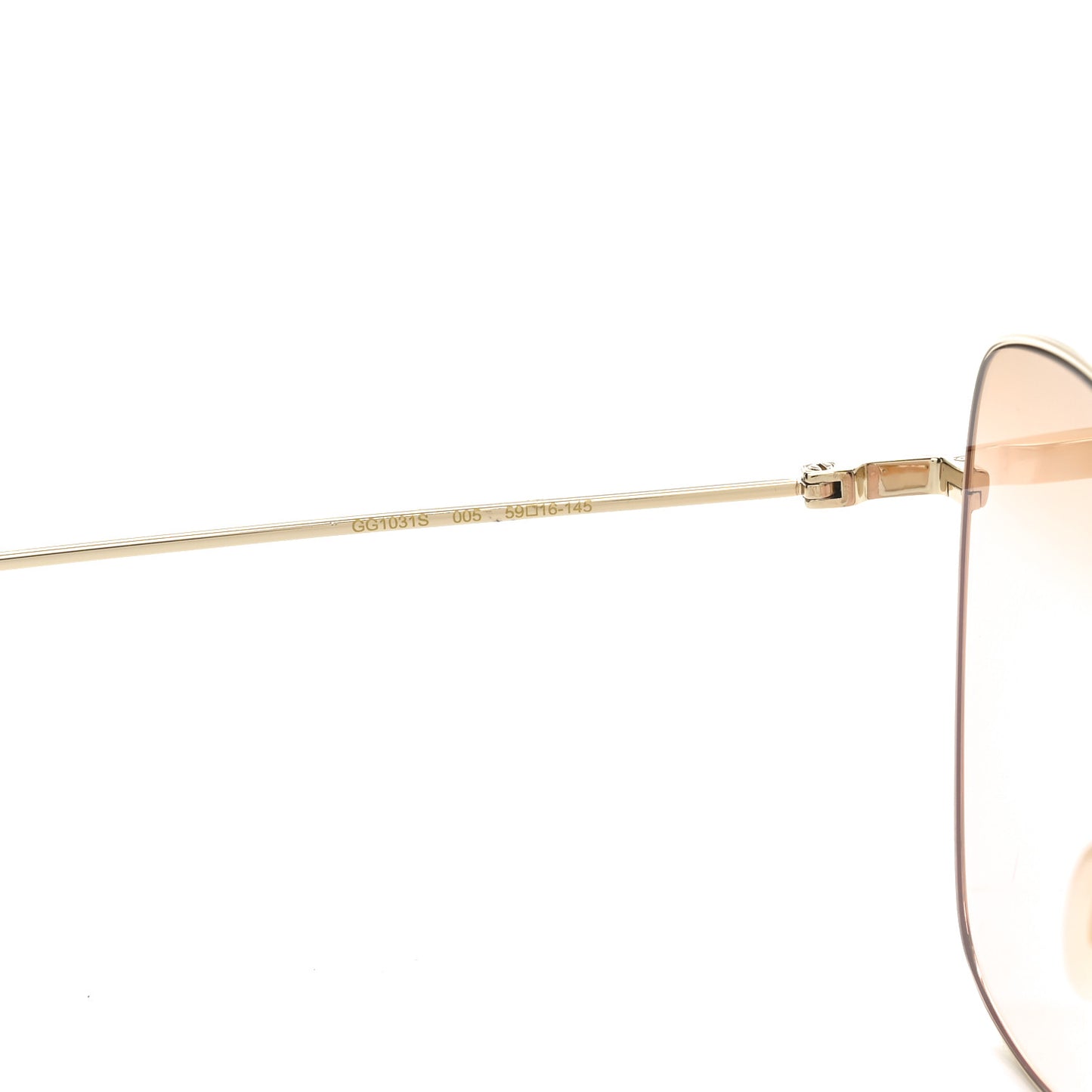 Metal Fork Square Frame Red Panda Charm Sunglasses GG1031S Pink