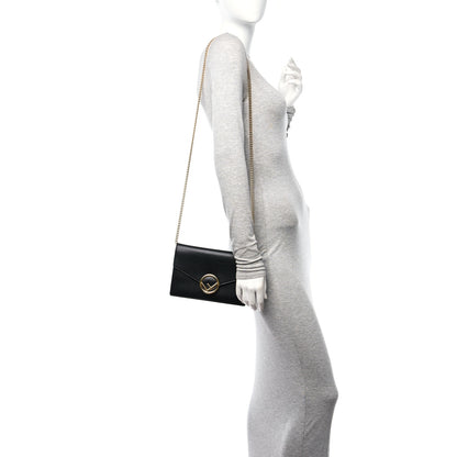 Fendi Lucido F is Fendi Medium Envelope Wallet on Chain Black 2 of 11