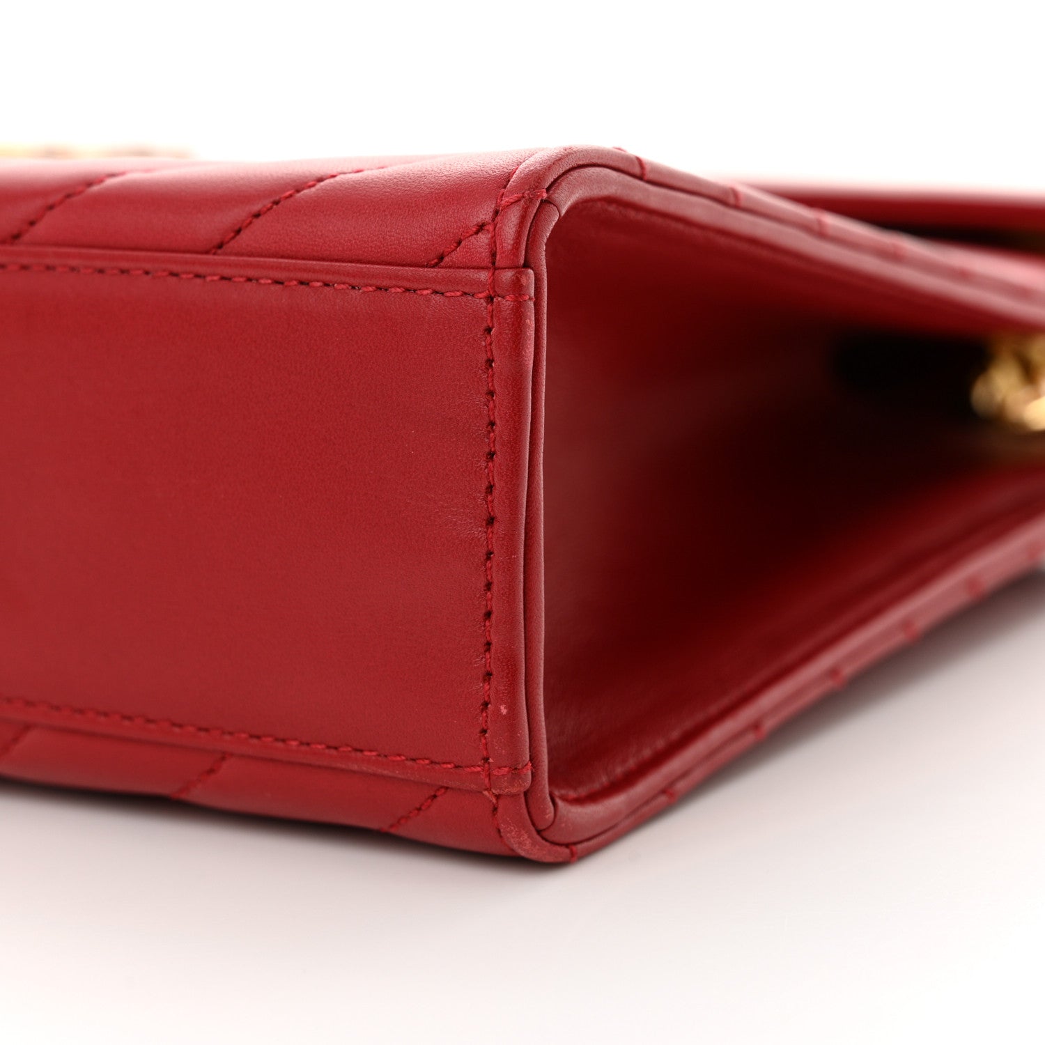 Saint Laurent Grain De Poudre Matelasse Chevron Large Monogram Satchel Lipstick Red 10 of 15