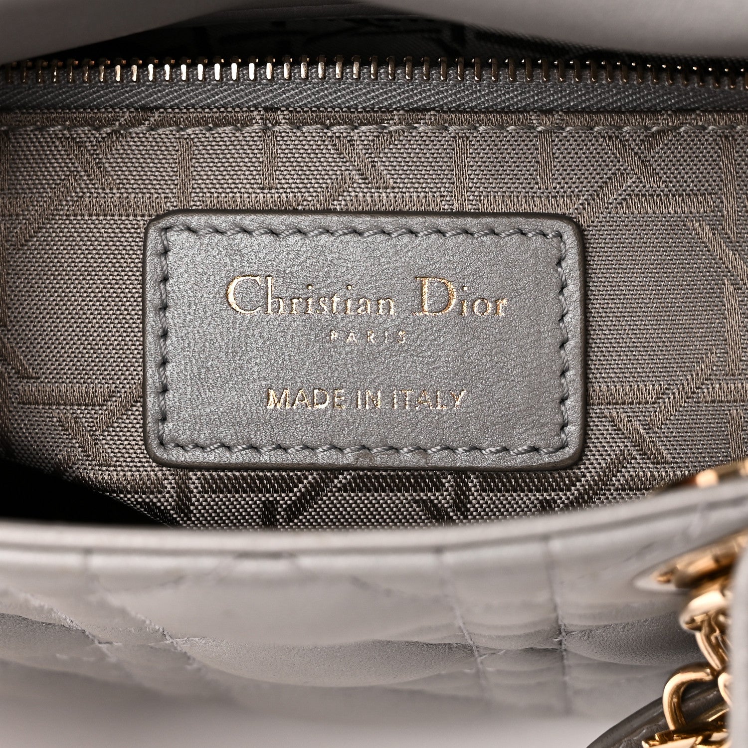 Christian Dior Metallic Lambskin Cannage Mini Lady Dior Grey 6 of 11