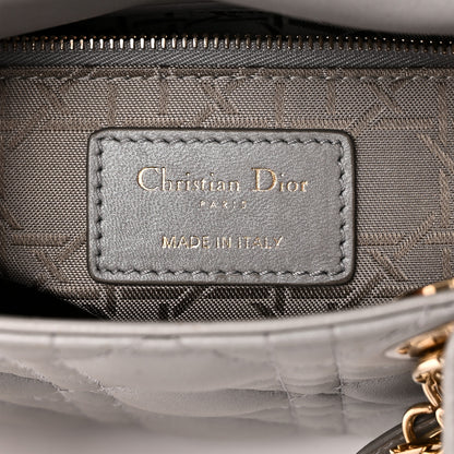 Christian Dior Metallic Lambskin Cannage Mini Lady Dior Grey 6 of 11
