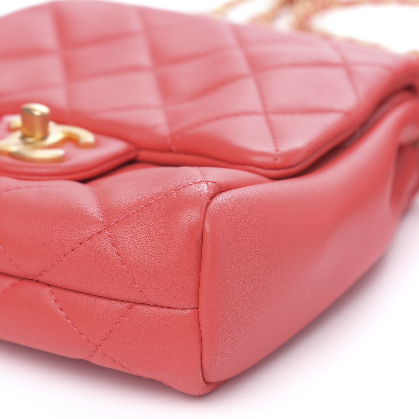 Lambskin Quilted Side-Packs Red