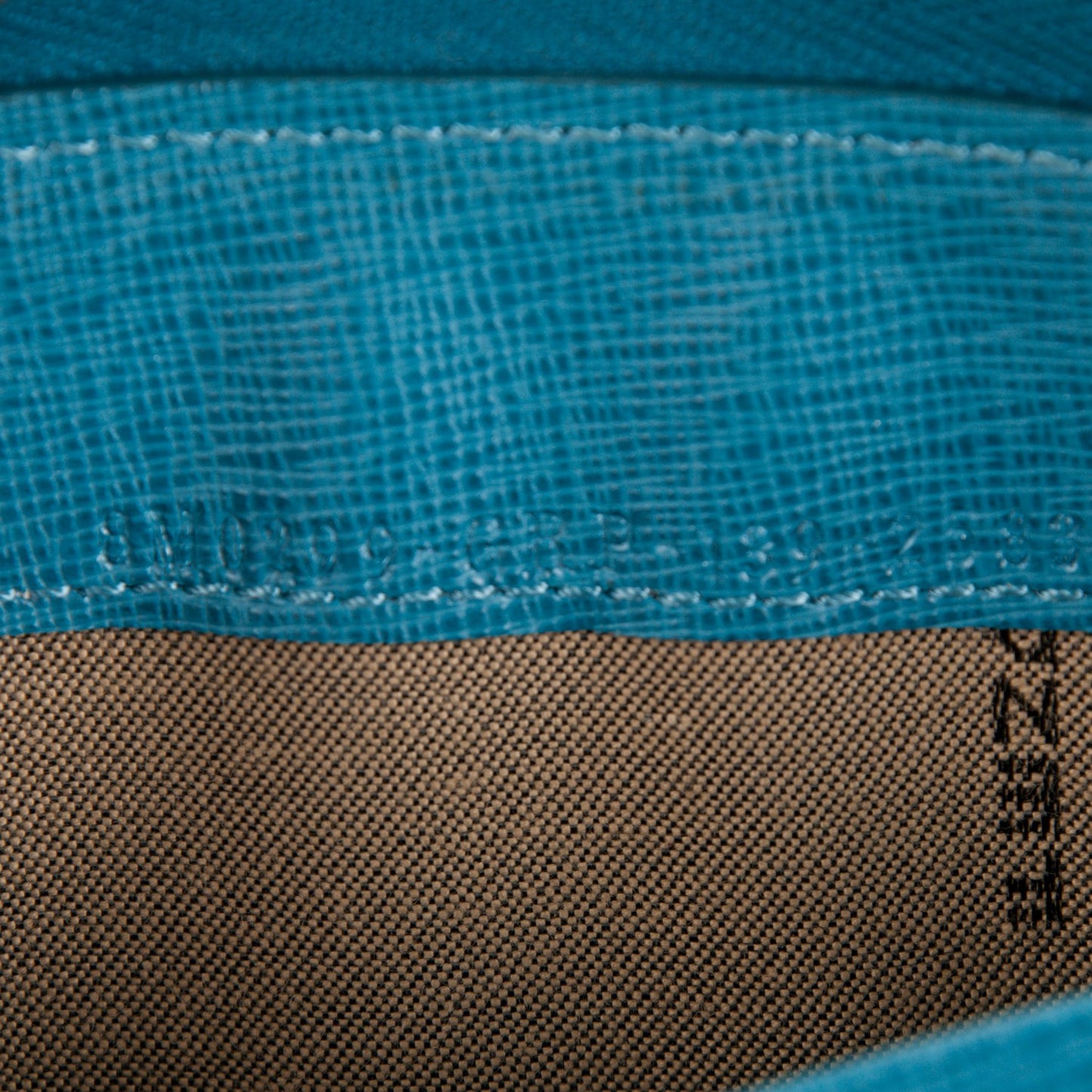 Zucca Spalmati Vitello Elite Zip Around Wallet Tobacco Turchese
