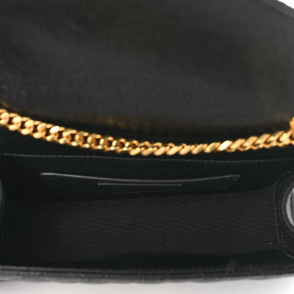 Saint Laurent Grain De Poudre Textured Mixed Matelasse Triquilt Small Monogram Satchel Black 5 of 10