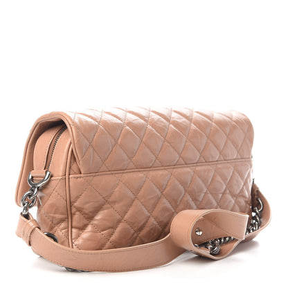 Chanel Aged Calfskin Quilted Medium Chain Detail Flap Light Brown 3 of 10