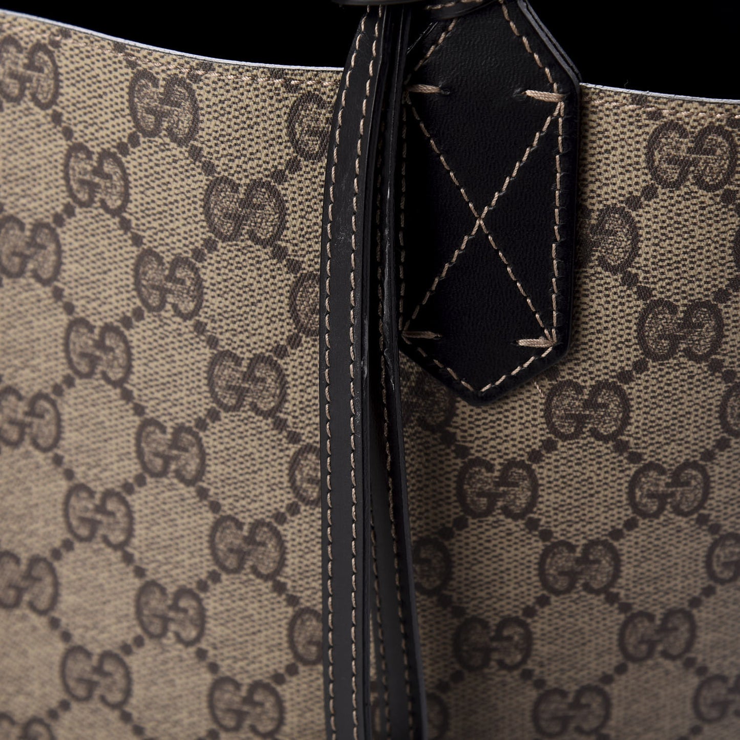 Calfskin GG Supreme Monogram Medium Reversible Tote Black