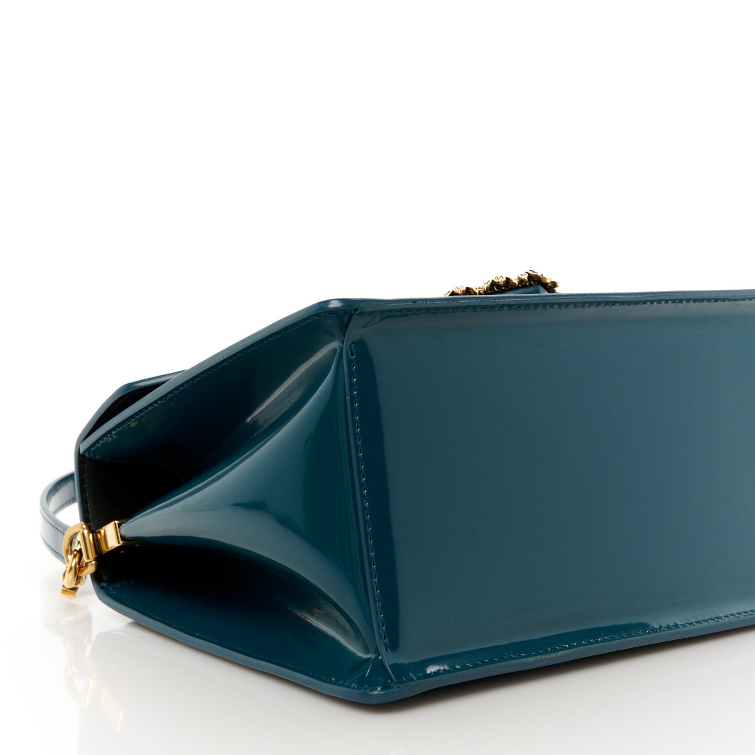 Dolce & Gabbana Patent Medium Devotion Envelope Top Handle Bag Emerald 9 of 11