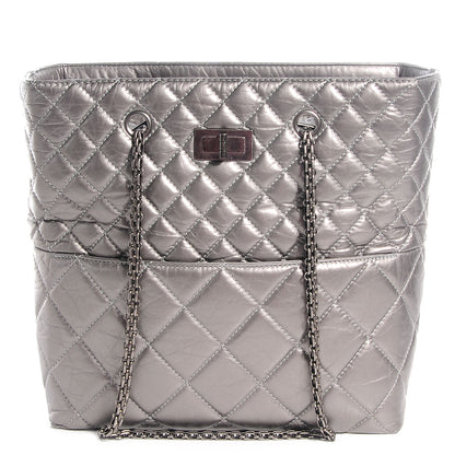Chanel Aged Calfskin Reissue 2.55 Tote Dark Silver 1 of 7