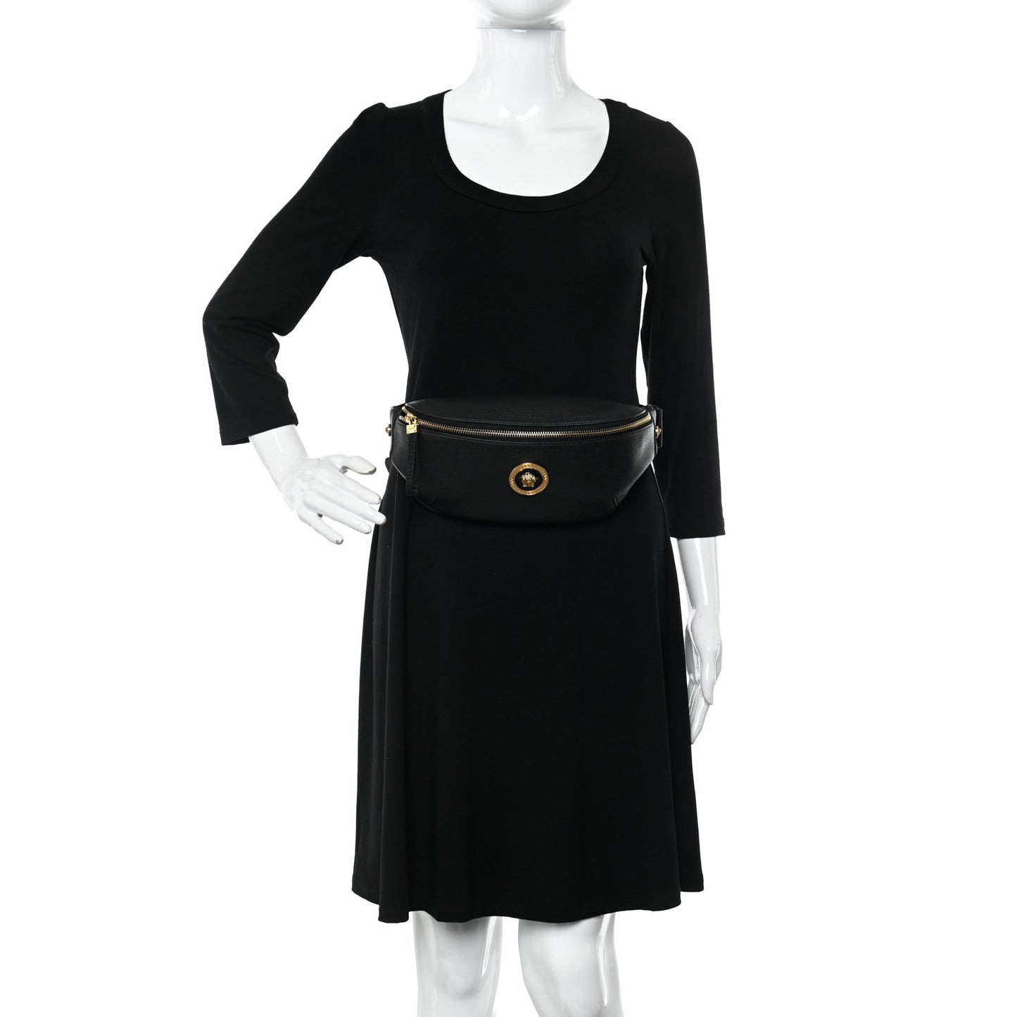 Grained Calfskin Vanitas Medea Belt Bag Black