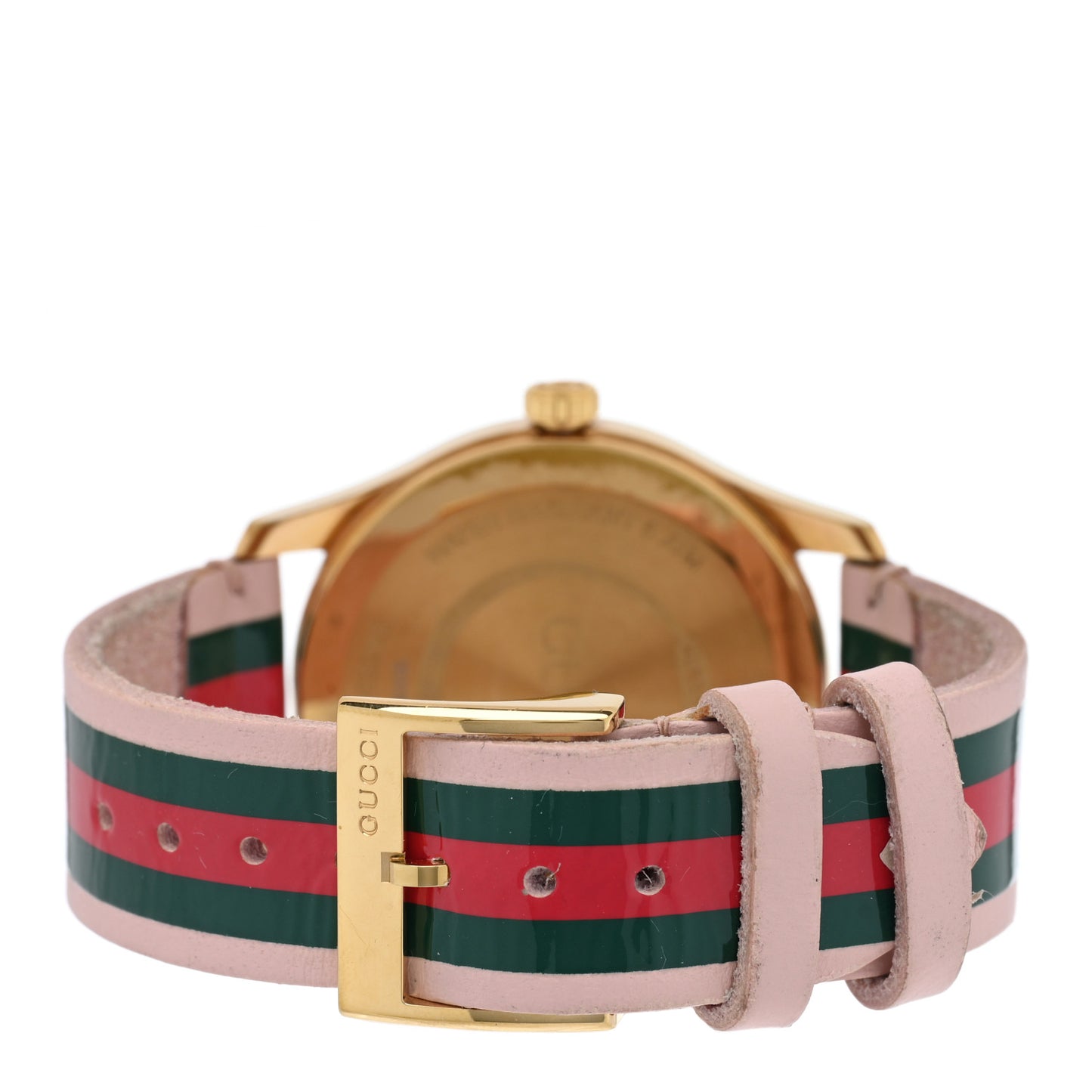 Stainless Steel Calfskin 38mm G-Timeless Stripe Web Quartz Watch Pink