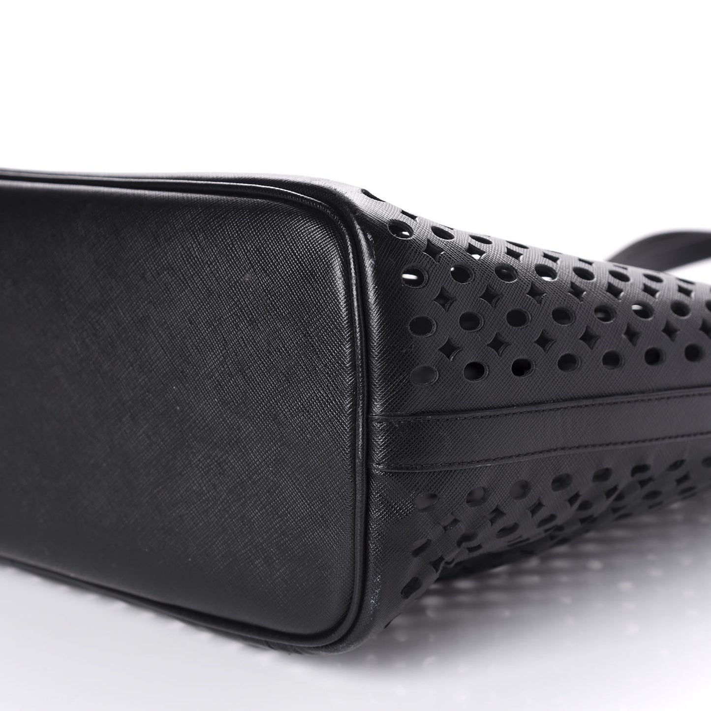 Saffiano Perforated Tote Black