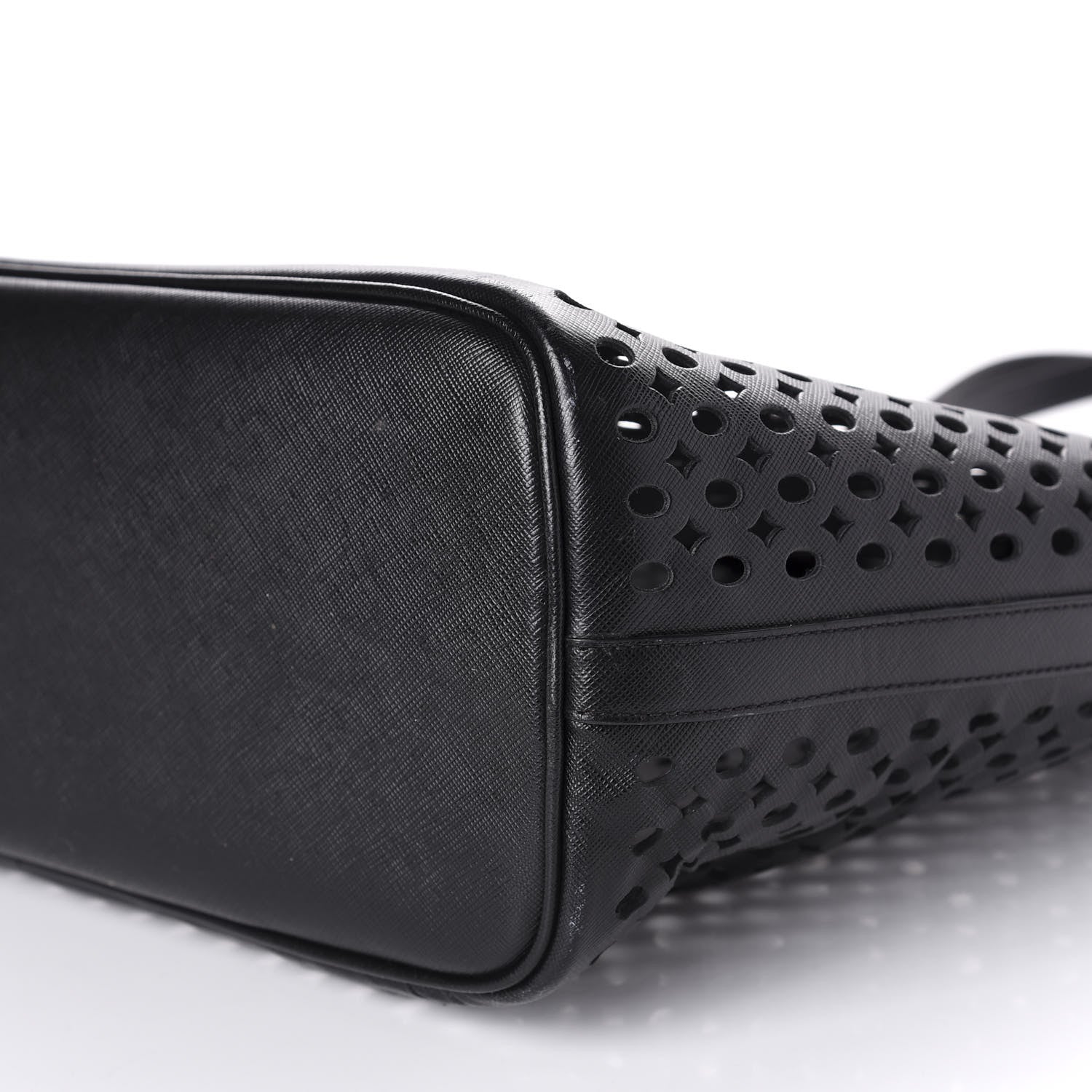 Prada Saffiano Perforated Tote Black 7 of 11