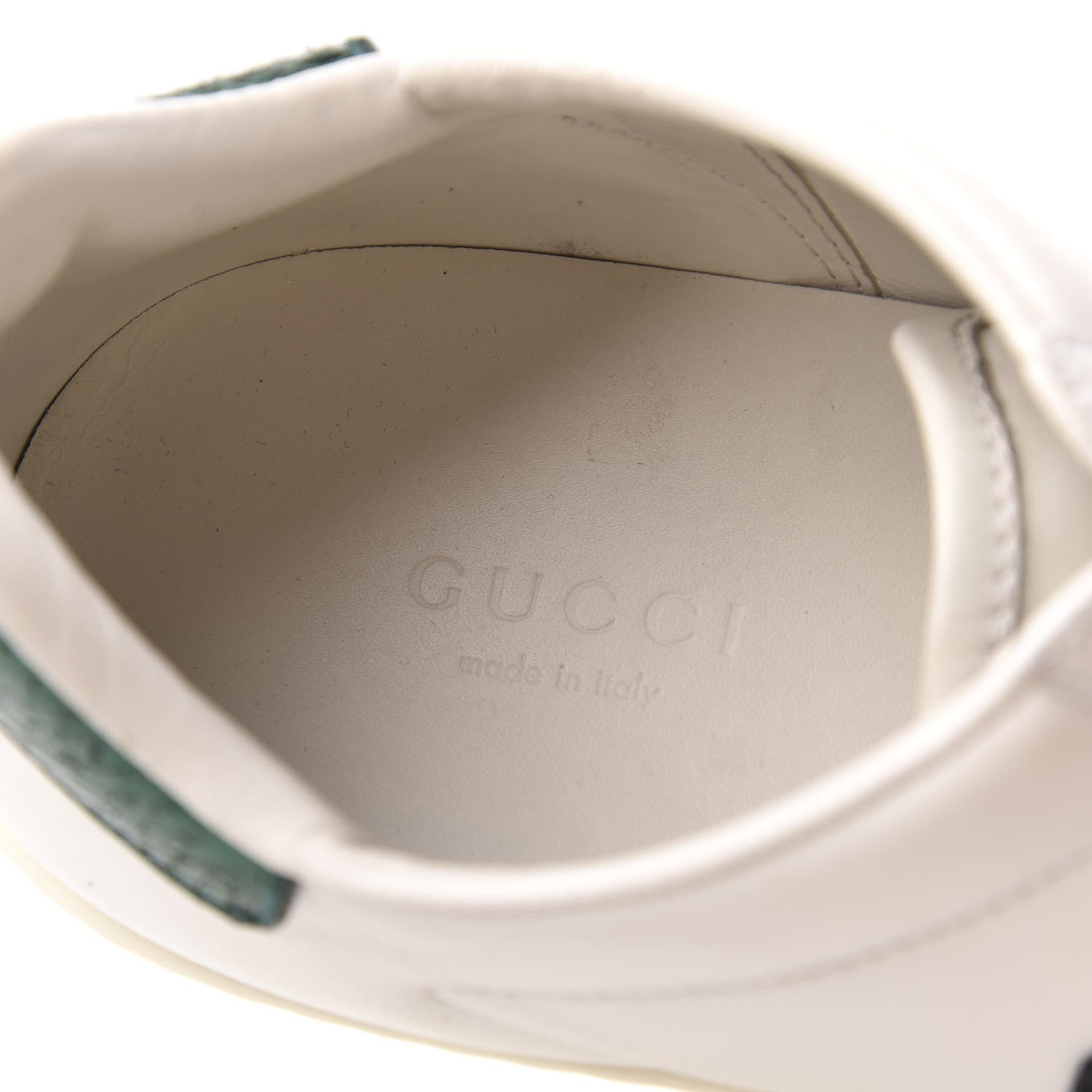 Gucci Calfskin Web Crystal Womens Mouth Ace Sneakers 37 White 6 of 8