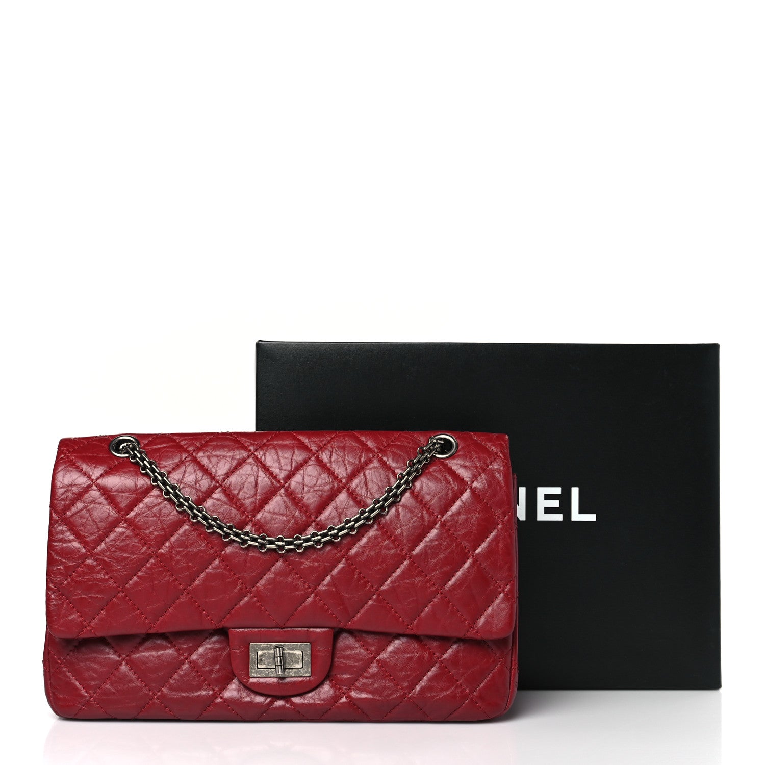 Chanel Aged Calfskin Quilted 2.55 Reissue 227 Flap Red 10 of 10