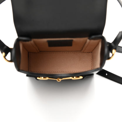 Gucci Boarded Plutone Calfskin Mini Horsebit 1955 Crossbody Bag Black 5 of 16