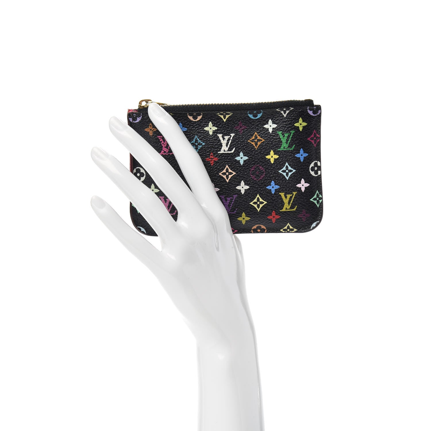 Louis Vuitton Monogram Multicolor Key Pouch Black Grenade 2 of 6