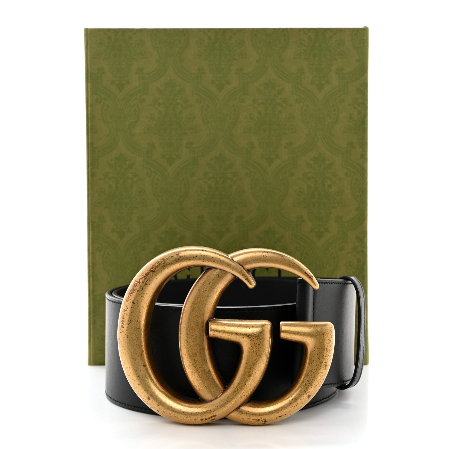 Gucci Calfskin Double G Wide Belt 85 34 Black 6 of 6