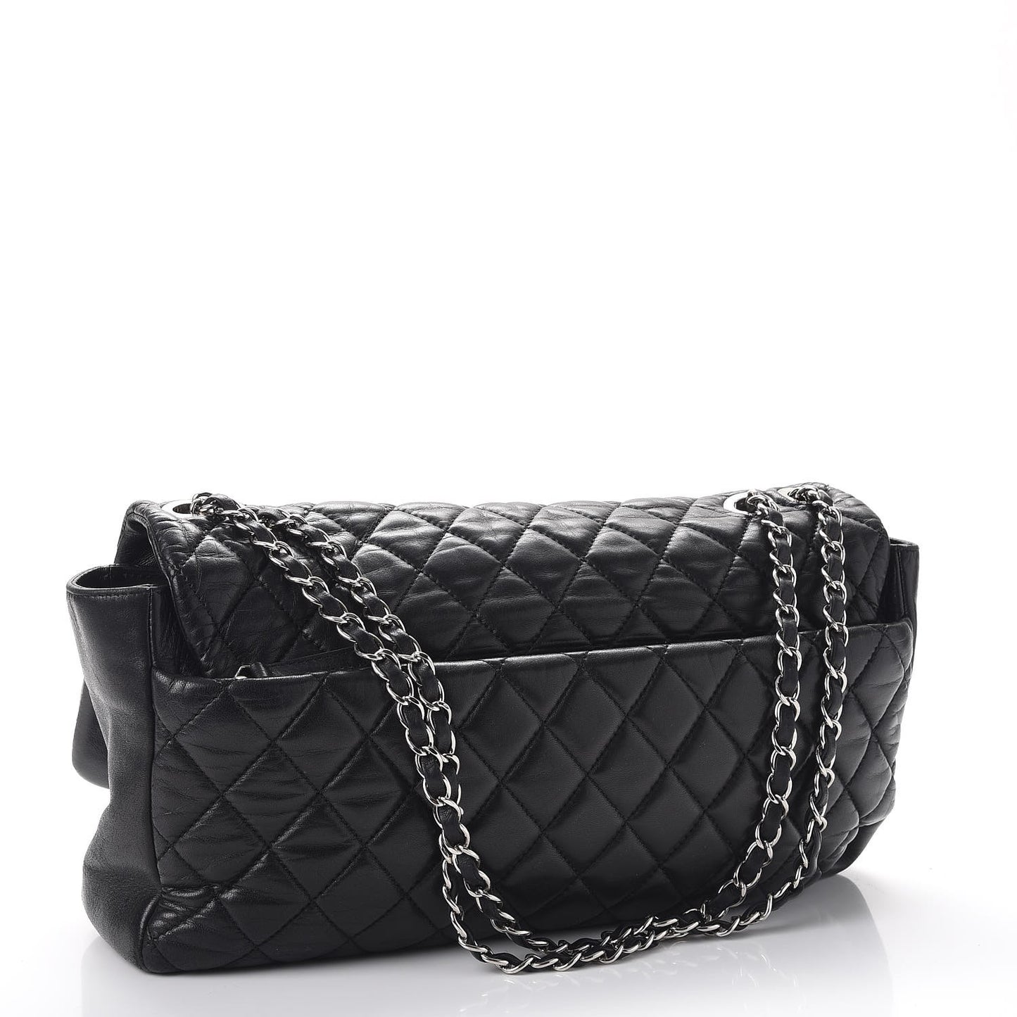 Lambskin Jumbo Coco Rain Flap Black