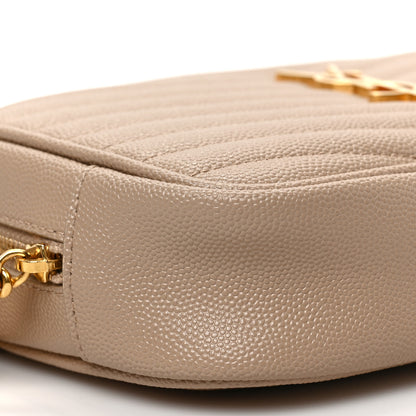 Saint Laurent Grain De Poudre Matelasse Monogram Mini Lou Camera Bag Dark Beige 7 of 8
