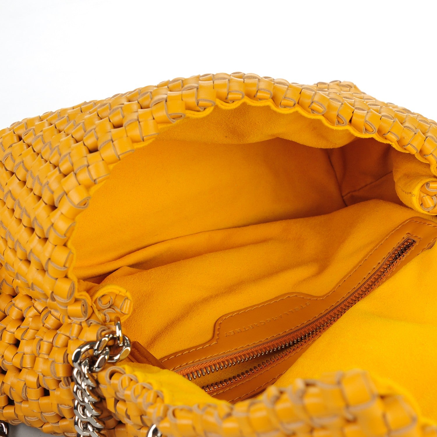 Stella McCartney Faux Leather Woven Bex Shoulder Bag Yellow 5 of 7