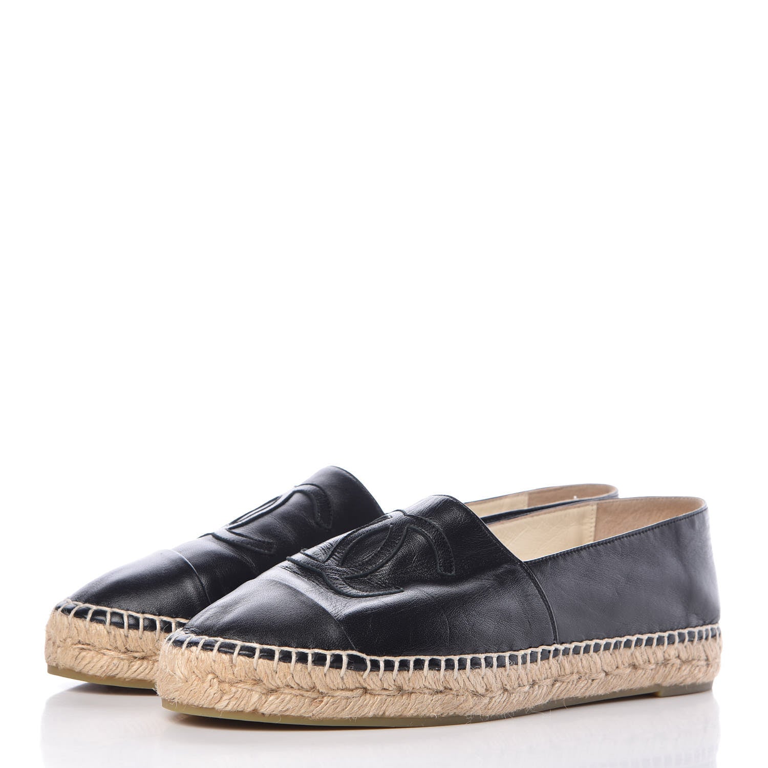 Chanel Lambskin CC Espadrilles 40 Black 3 of 10