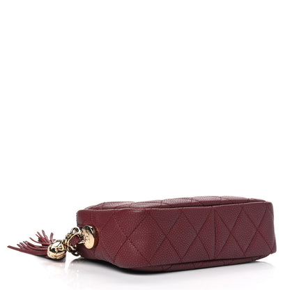 Chanel Caviar Quilted Mini Coco Tassel Camera Case Burgundy 3 of 8