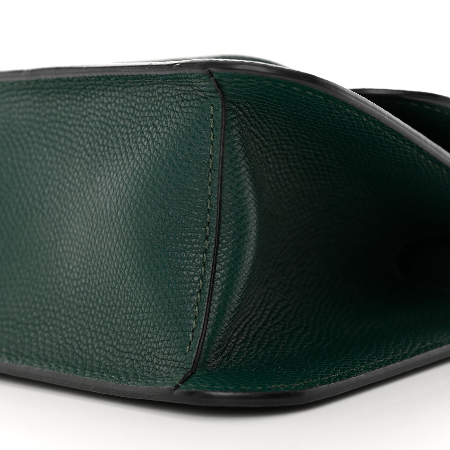 Grainy Calfskin Small VSling Shoulder Bag English Green