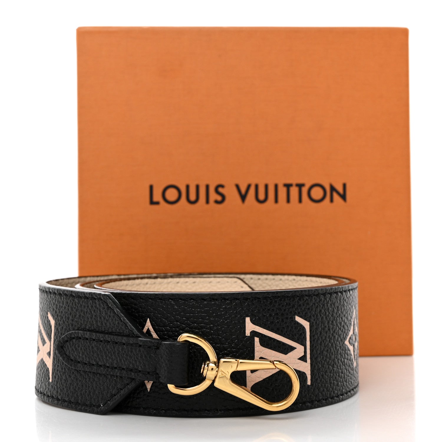 Louis Vuitton Empreinte Monogram Bandouliere Shoulder Strap Black Beige 5 of 5