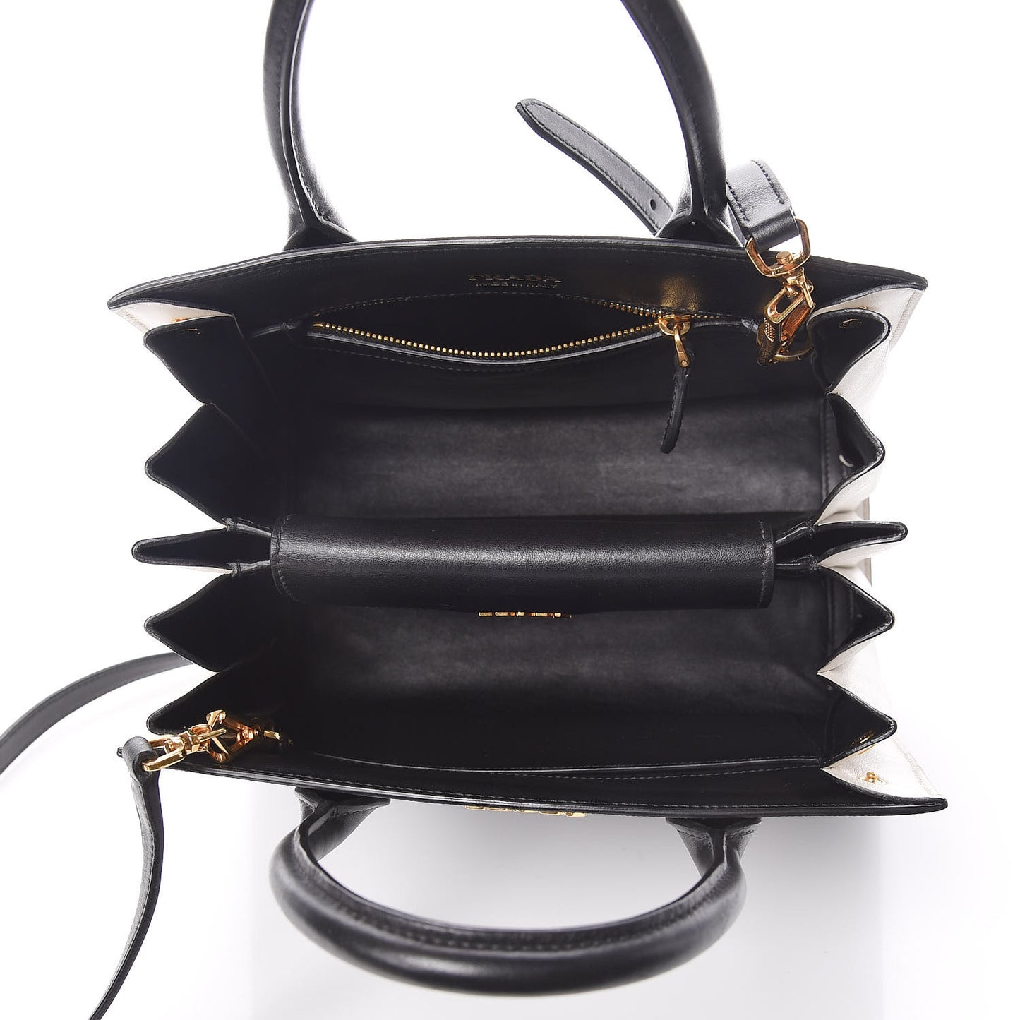 Saffiano City Calfskin Small Bibliothèque Top Handle Black Talco