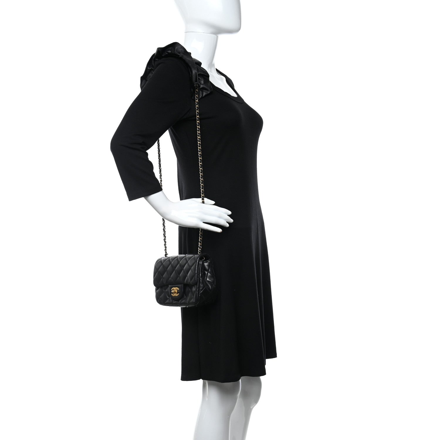 Chanel Lambskin Quilted Mini Romance Square Flap Black 2 of 11