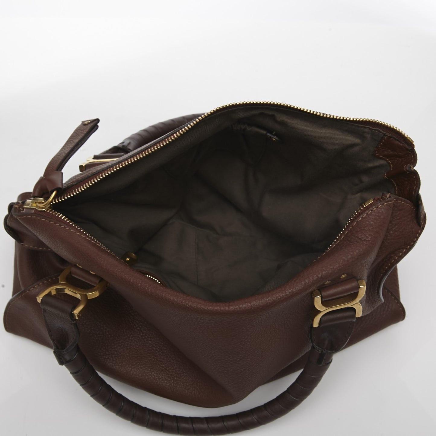 Calfskin Large Marcie Satchel Ebony