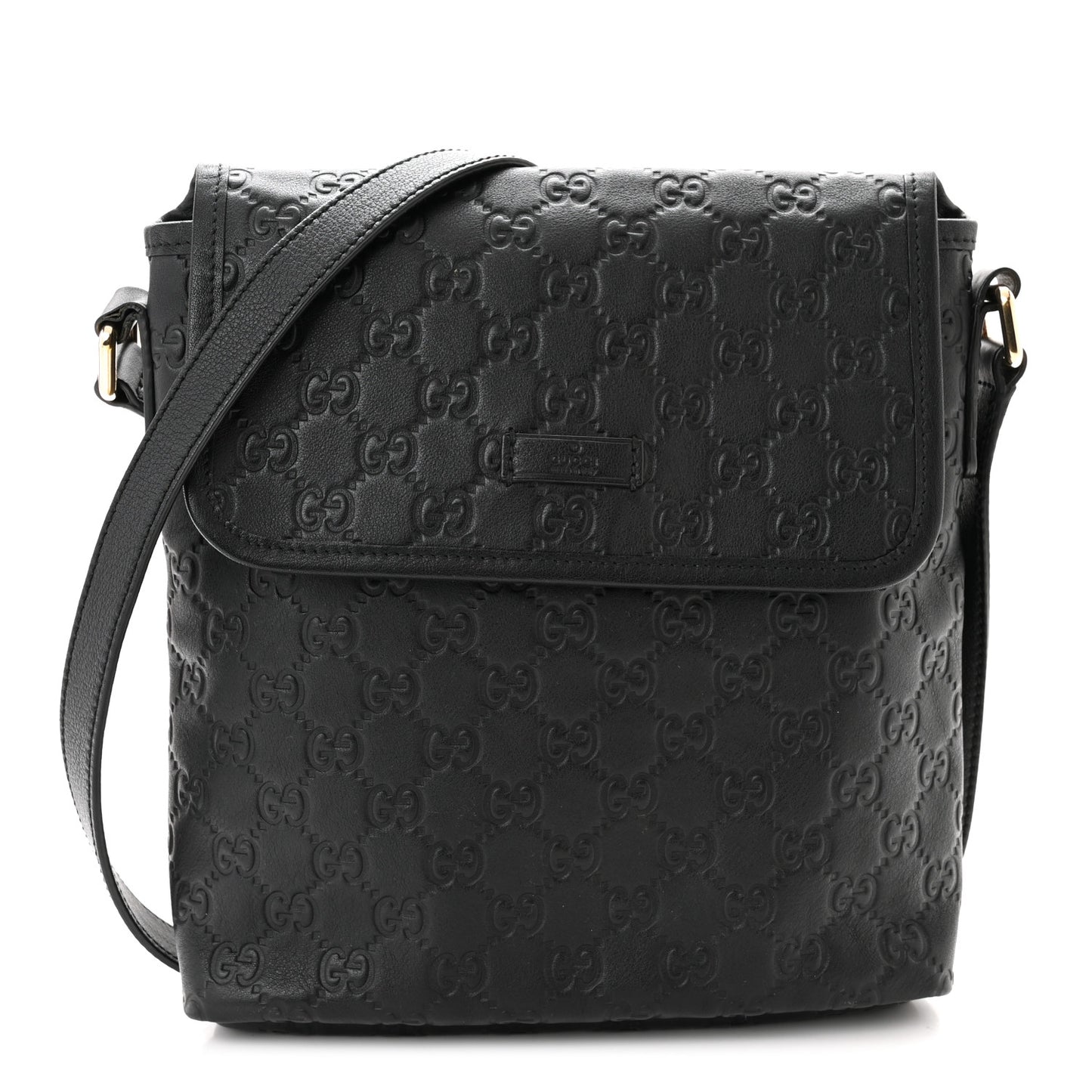 Guccissima Small Flap Messenger Bag Black