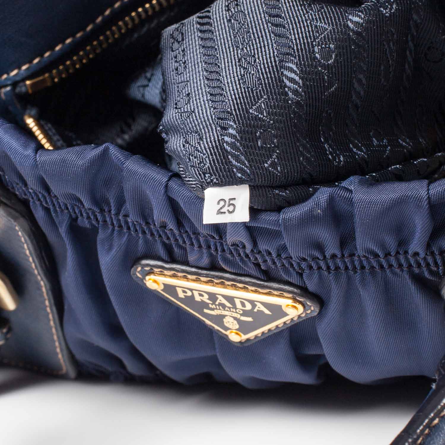 Prada Tessuto Nylon Gaufre Tote Blue 8 of 10