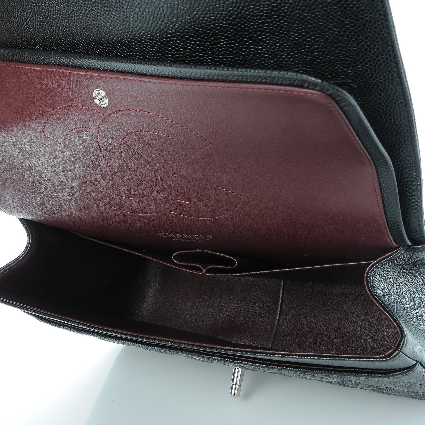 Caviar Quilted Jumbo Double Flap Black