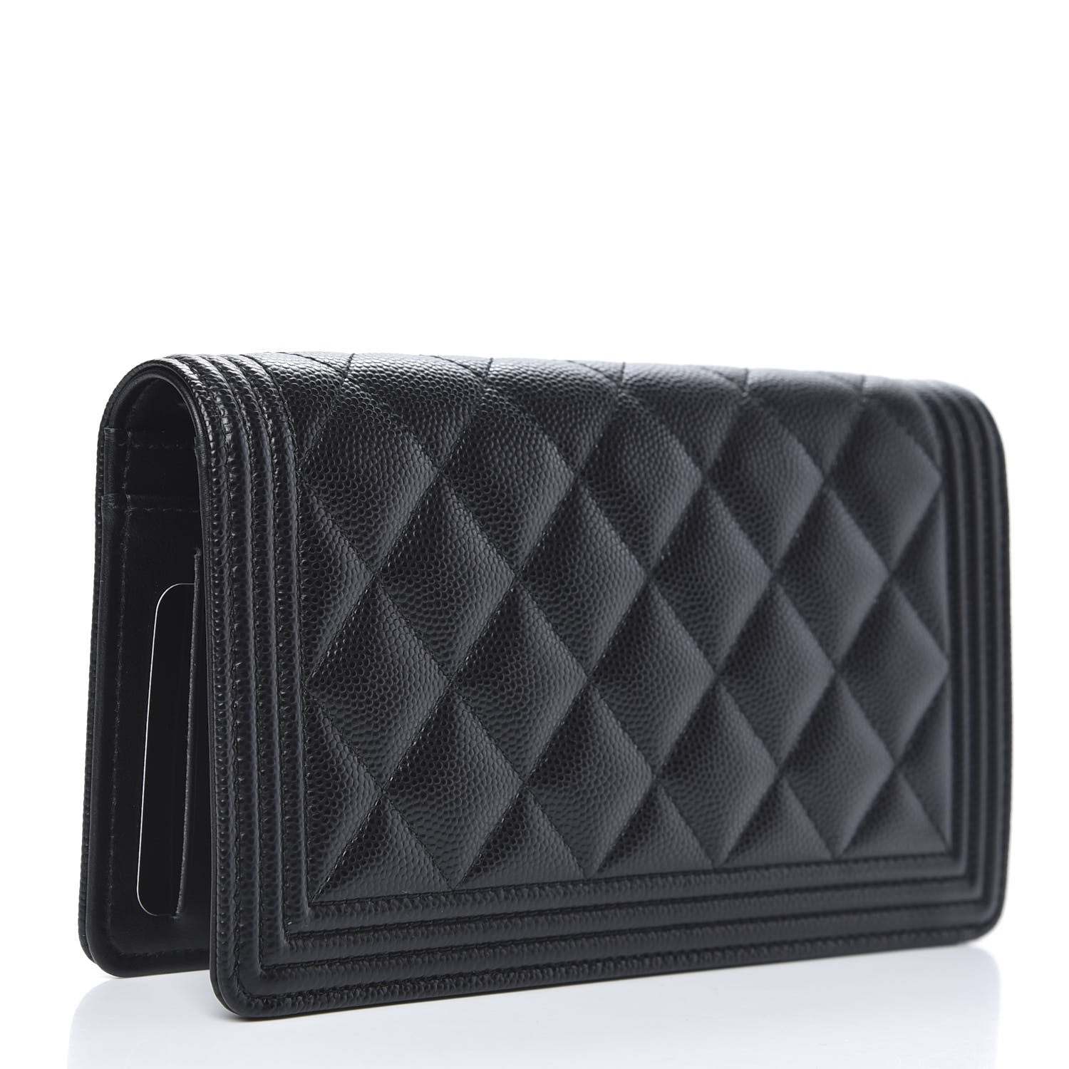 Chanel Caviar Quilted Boy Yen Wallet Black 3 of 9