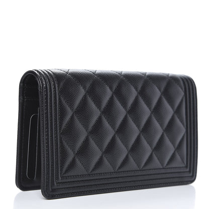 Chanel Caviar Quilted Boy Yen Wallet Black 3 of 9
