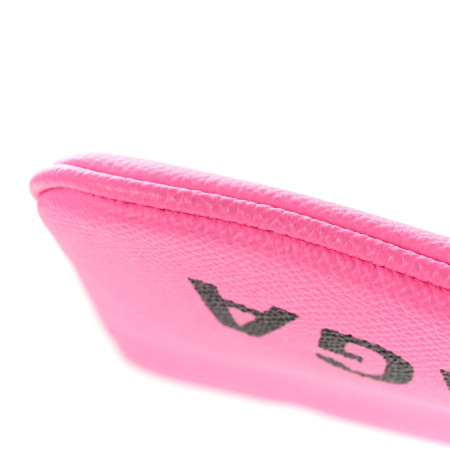 Calfskin Logo Zip Pouch Acid Pink Light Black