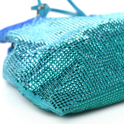 Versace Suede Crystal Pouch Blue Multicolor 8 of 12