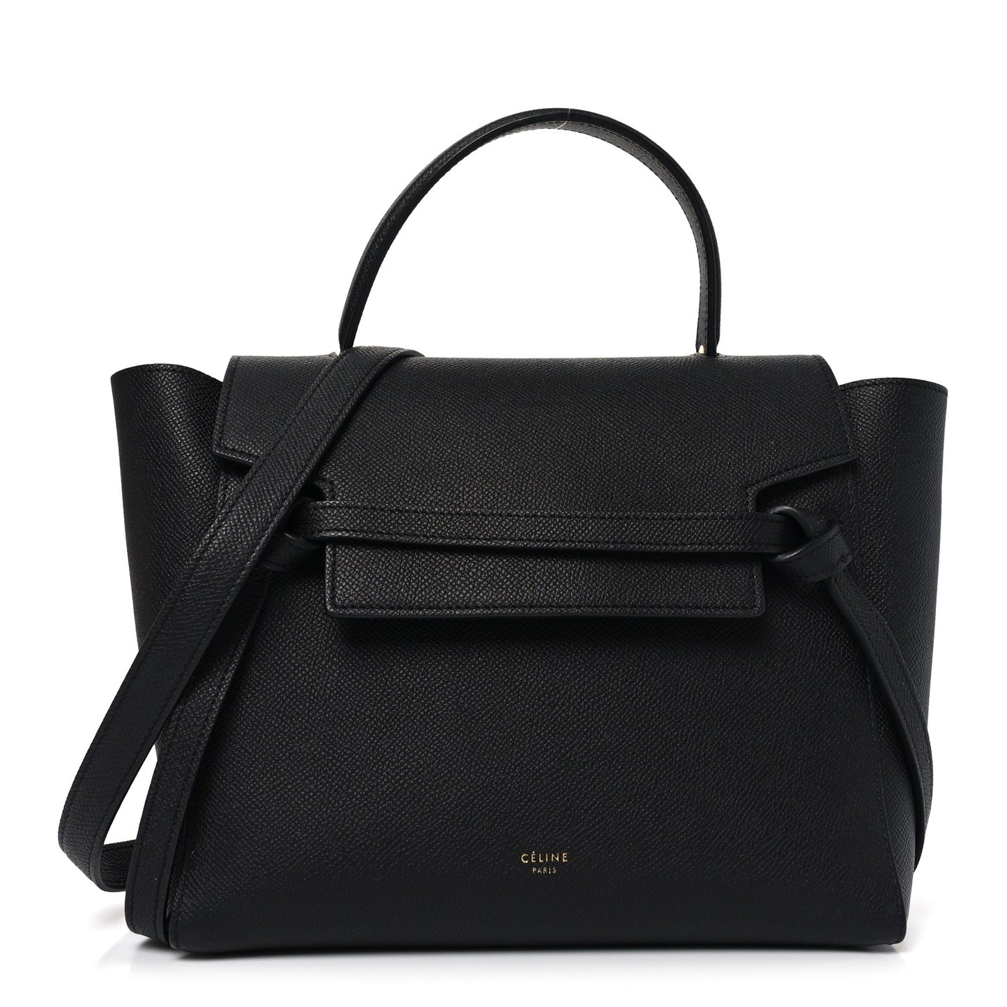 Grained Calfskin Micro Belt Bag Black