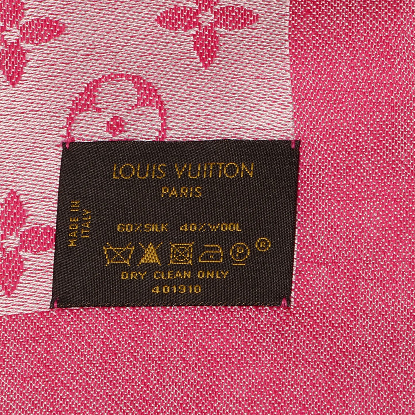 Wool Silk Monogram Denim Shawl Pivoine
