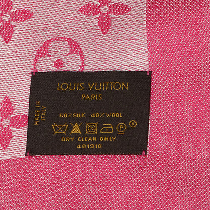 Louis Vuitton Wool Silk Monogram Denim Shawl Pivoine 5 of 5
