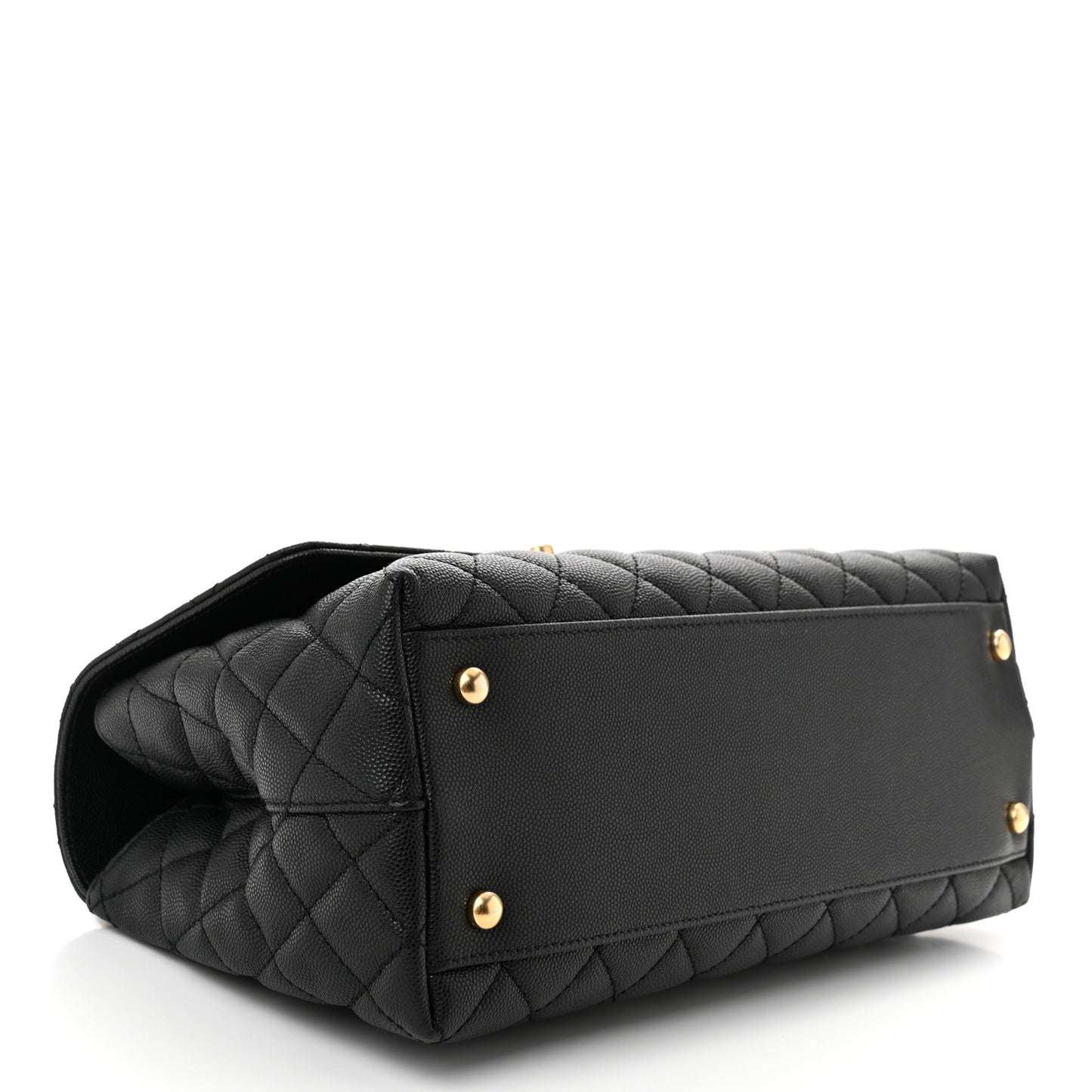 Caviar Quilted Small Coco Chain Handle Flap Black