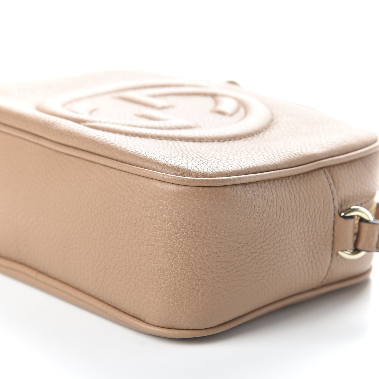 Pebbled Calfskin Small Soho Disco Bag Rose Beige