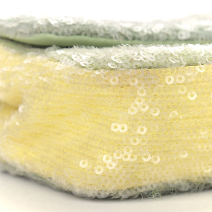 Chanel Sequin Mini Waterfall Flap Green Light Green Yellow 8 of 16